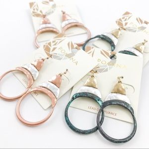 Olivia Hammered Hoop Dangle Earrings